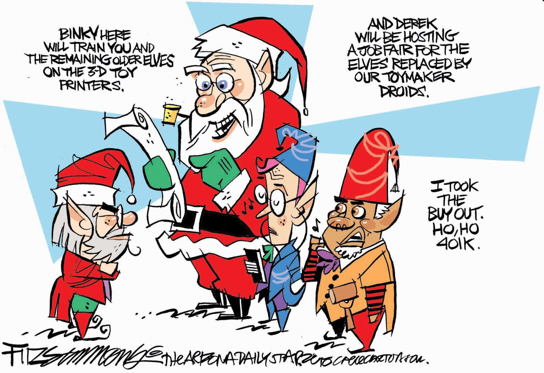 Daily Fitz Cartoon: Globalized elves